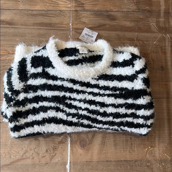 Crewcuts Black and White Zebra Pattern Crew Neck Sweater - Picture 3 of 3